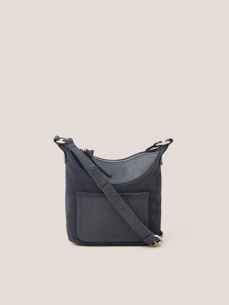 Mini Fleur Suede Crossbody in DARK NAVY - LIFESTYLE