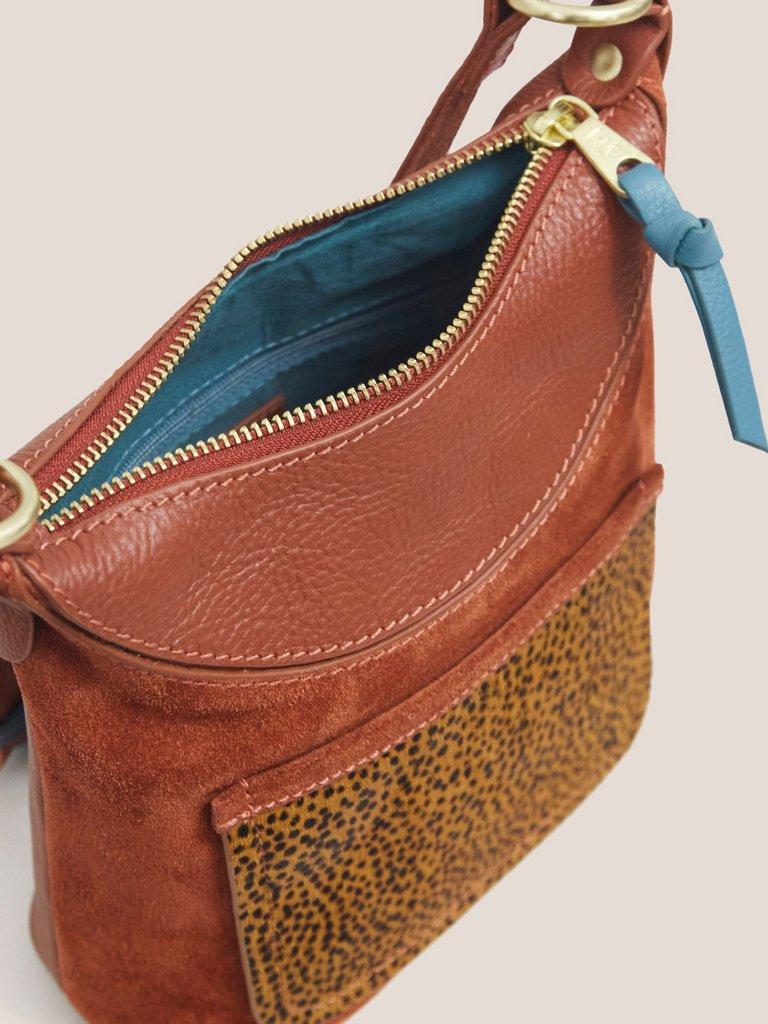 Mini Fleur Suede Crossbody in DEEP RED - FLAT FRONT