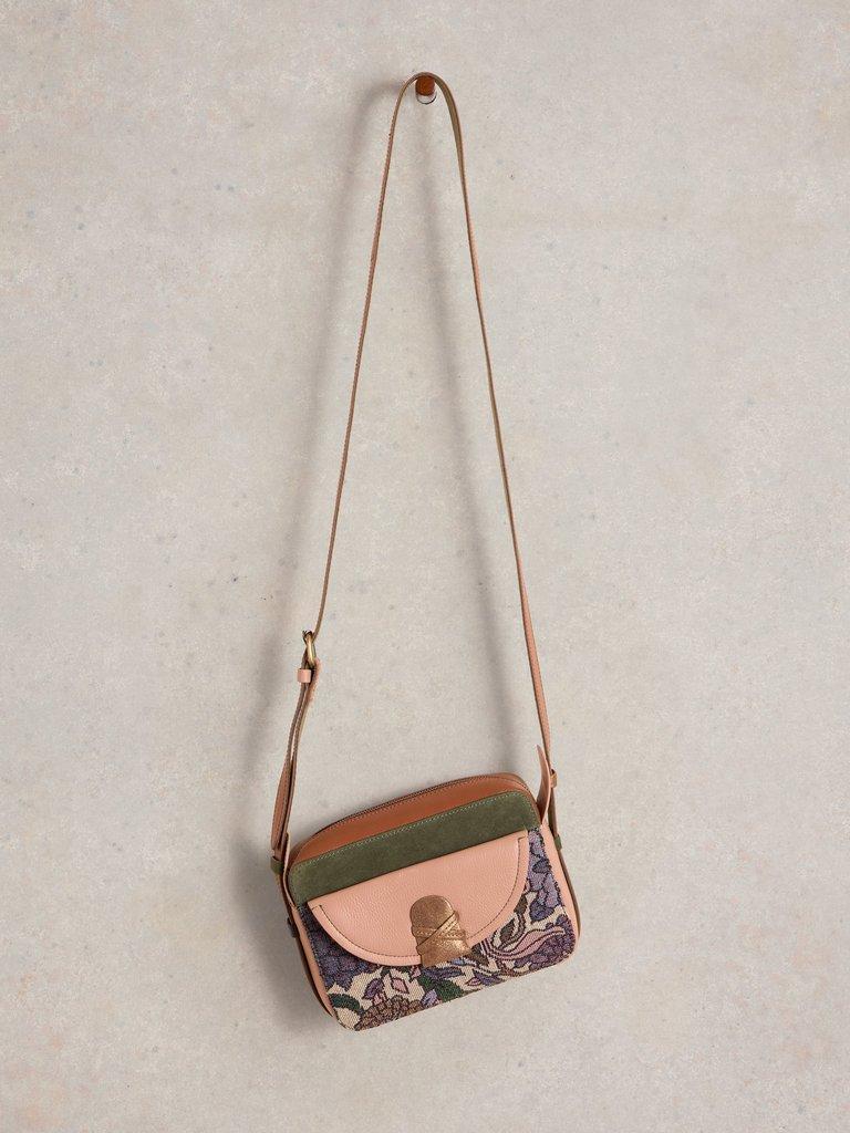 Lola Leather Camera Bag in PINK MLT - FLAT FRONT