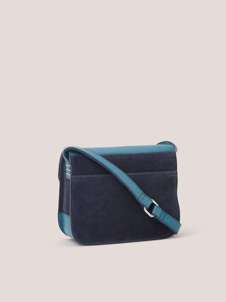 Eve Leather Satchel in TEAL MLT - FLAT BACK