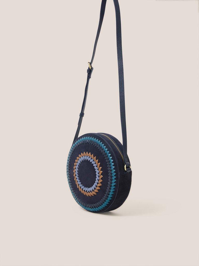 Whipstitch Circular Bag in NAVY MULTI - FLAT FRONT