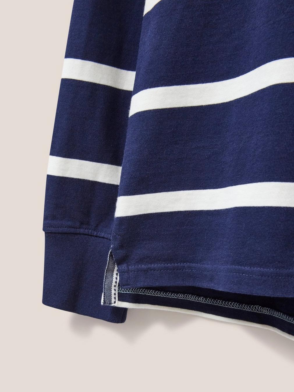 Raven Striped Rugby in DARK NAVY - FLAT DETAIL