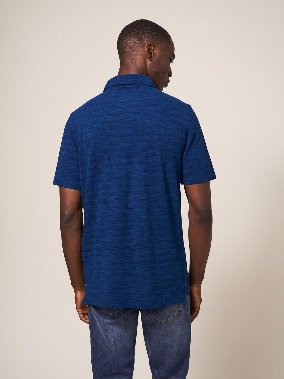 Spacedye Polo in DARK NAVY - MODEL BACK