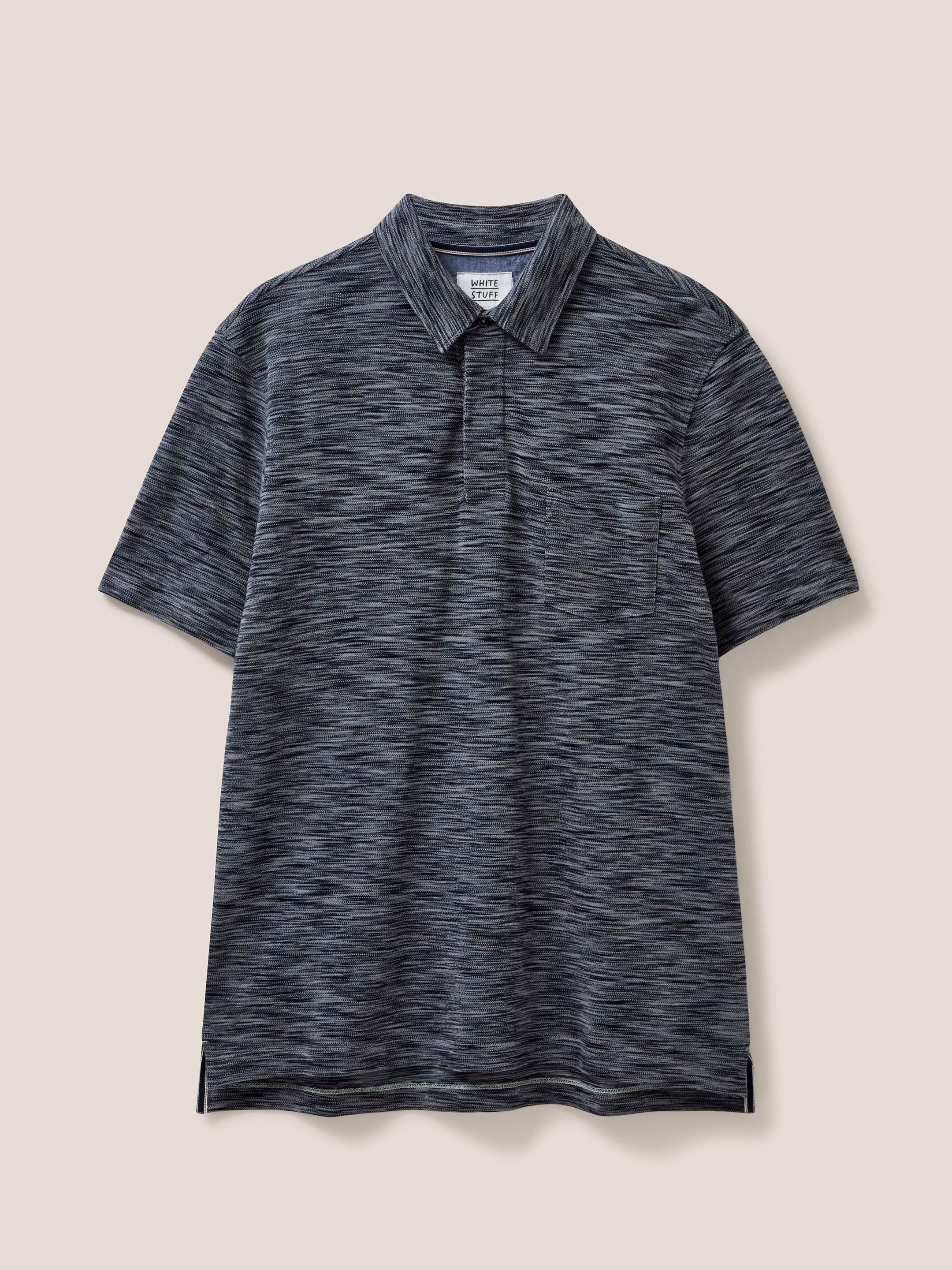 Spacedye Polo in MID GREY - FLAT FRONT