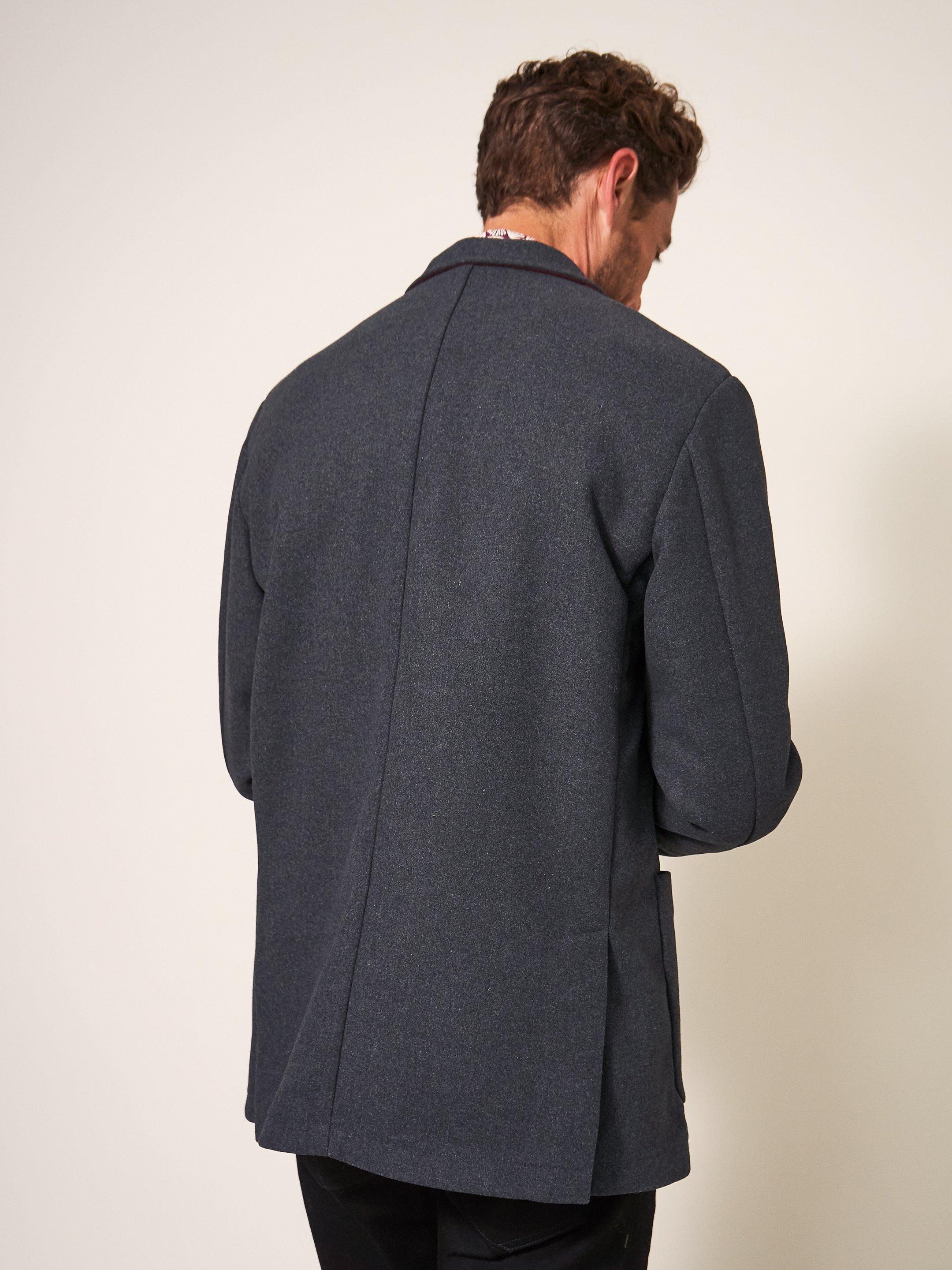 Finn Melton Jacket  in CHARC GREY - MODEL BACK