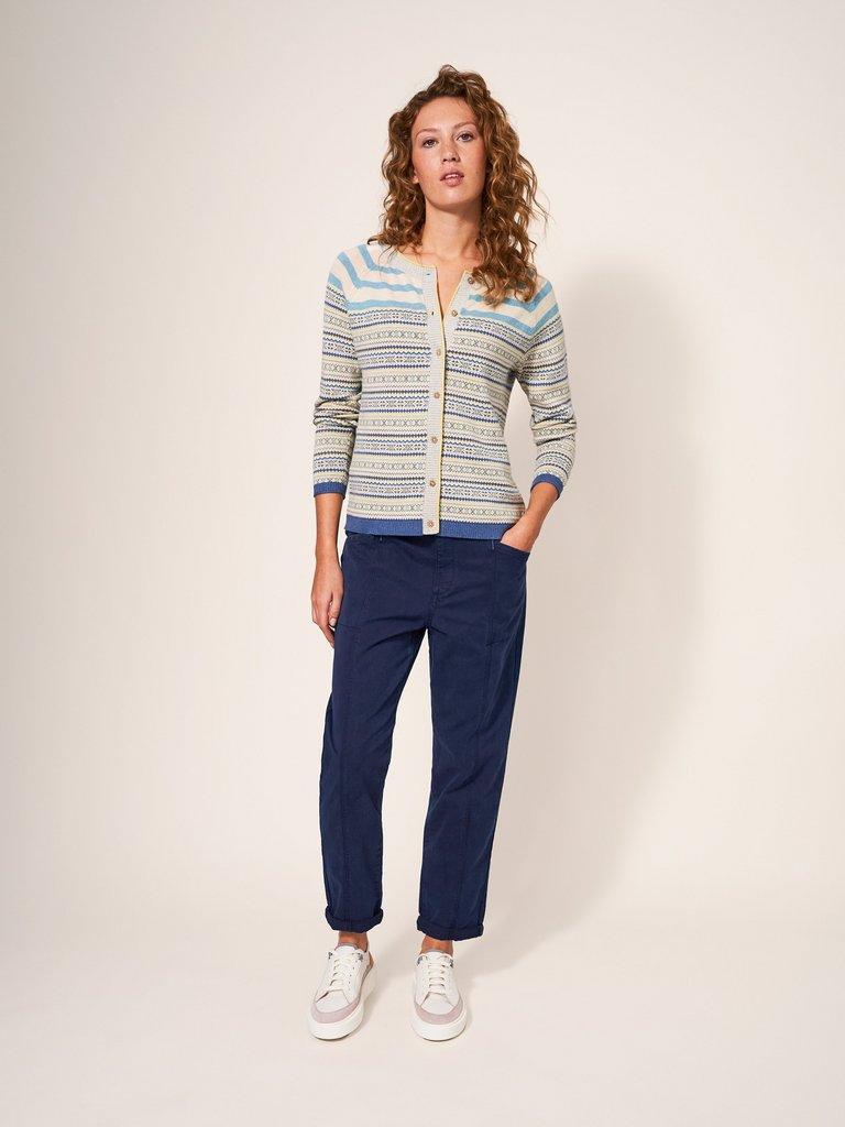 Womens navy best sale tapered trousers