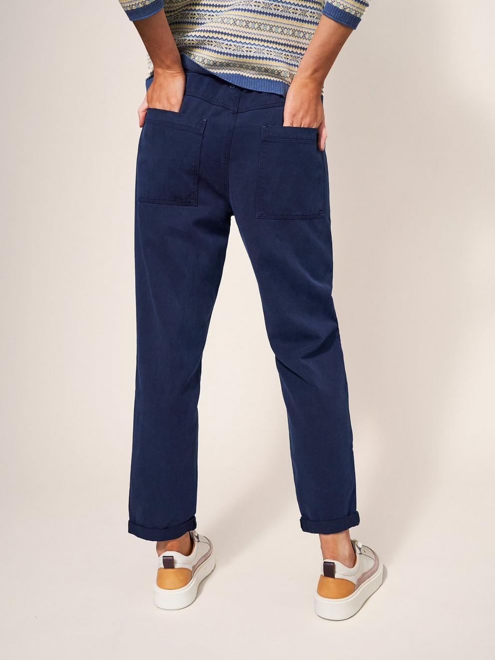 Thea Trouser in DARK NAVY - MODEL BACK