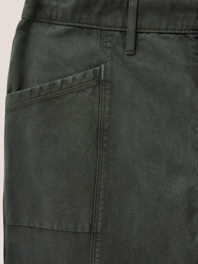 Thea Full Length Trouser in KHAKI GRN - FLAT DETAIL