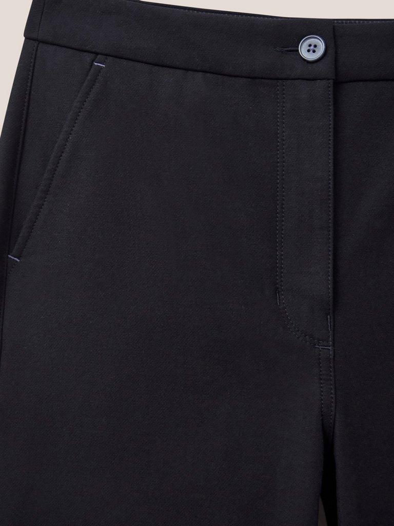 Belle Wide Leg Cropped Trouser in PURE BLK - FLAT DETAIL