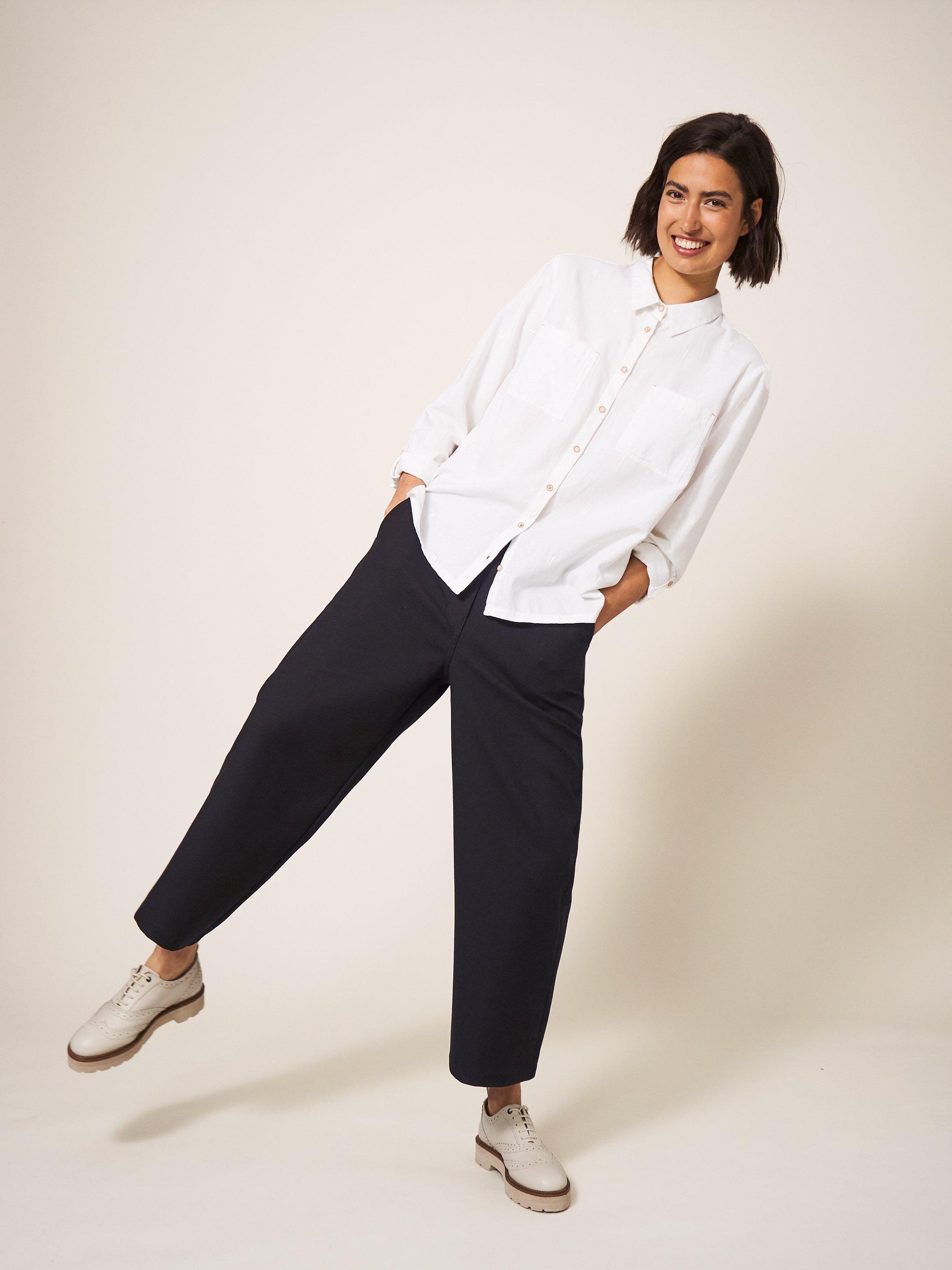 Cropped leg shop trousers