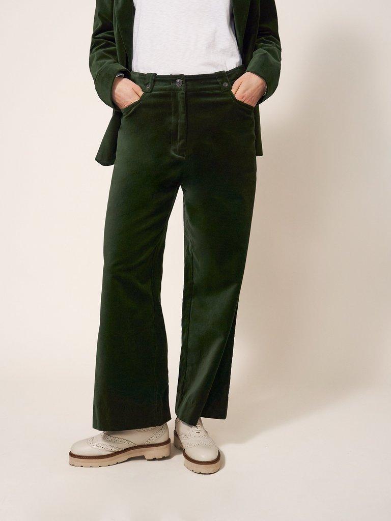 Dark green wide sales leg trousers