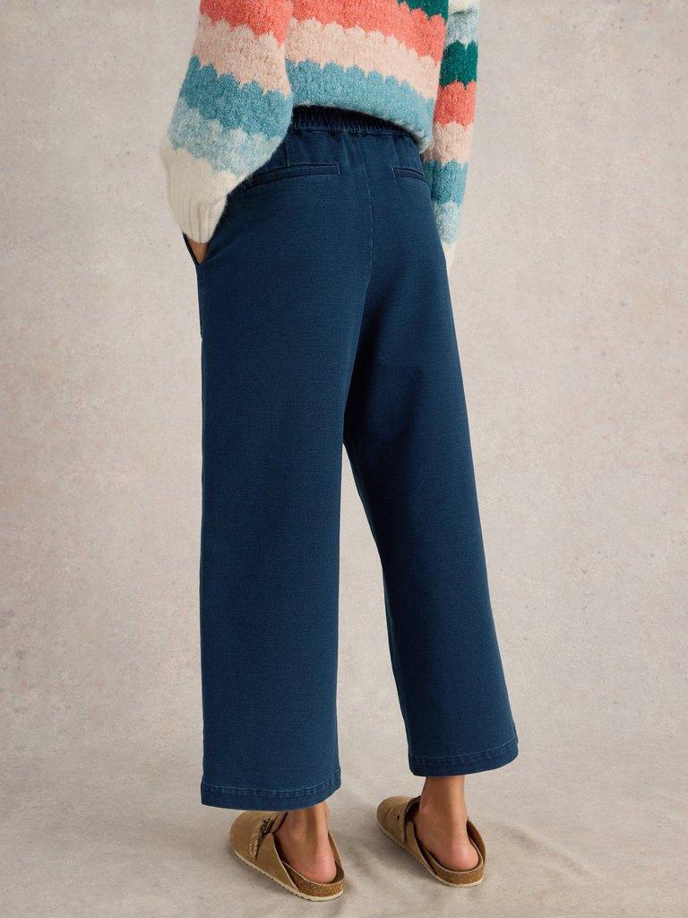 Denim wide best sale leg crop pants