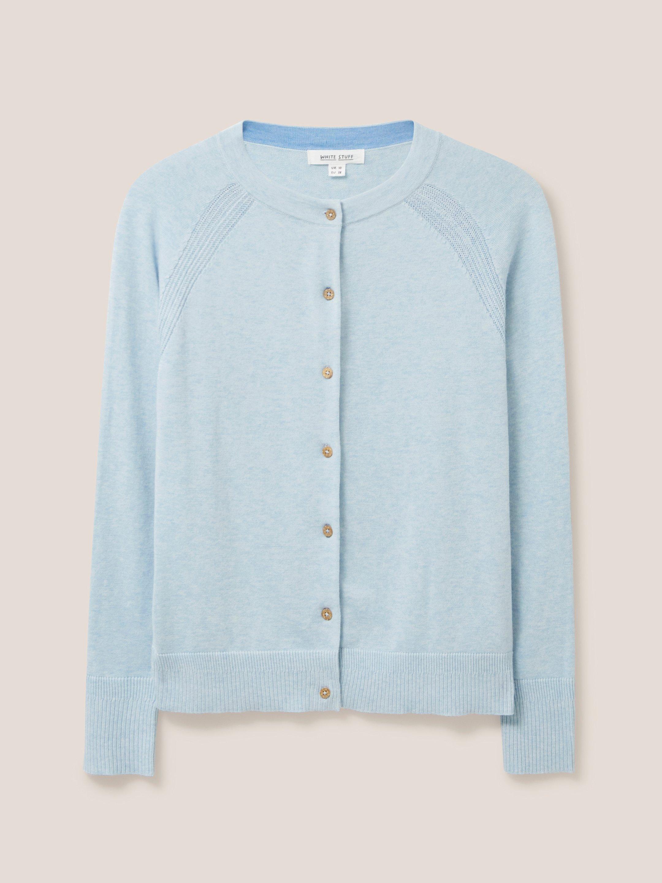 Lulu Knitted Crew Neck Cardigan in LIGHT BLUE White Stuff