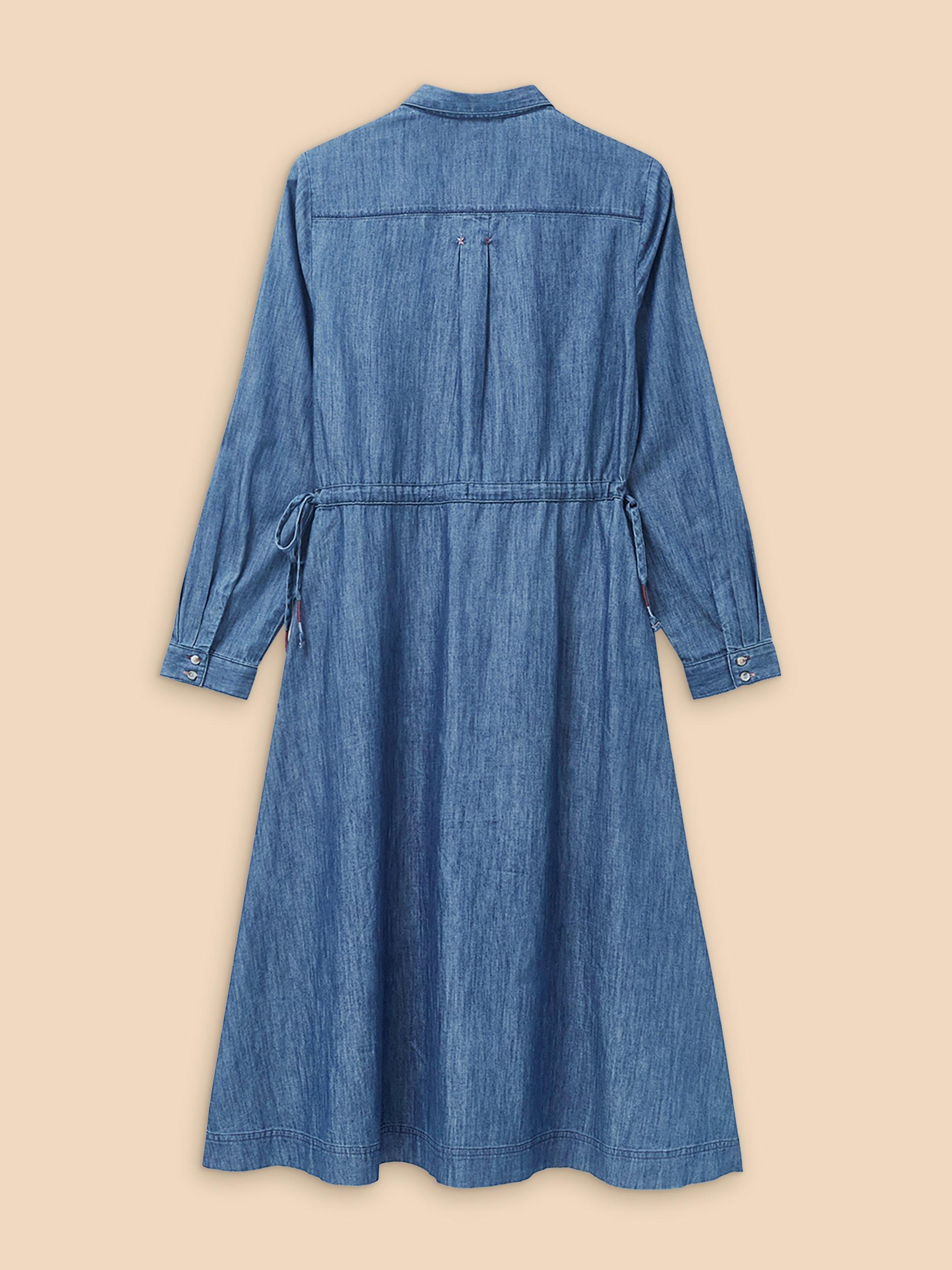 Jade Denim Shirt Dress in MID DENIM | White Stuff