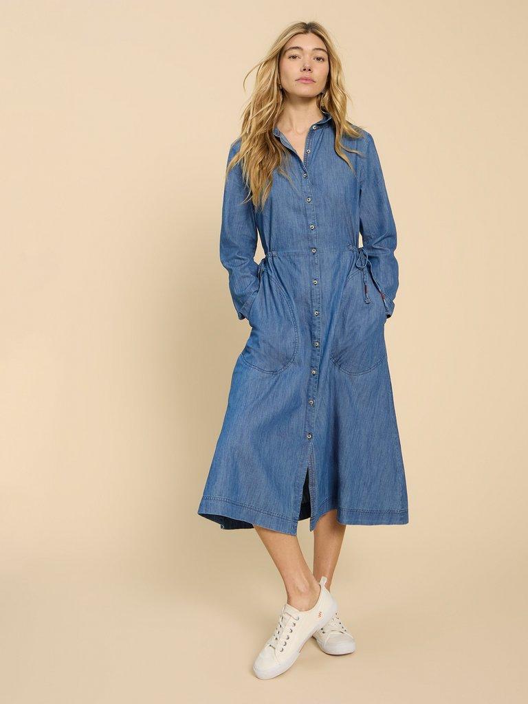 Lightweight denim 2024 shirt dress