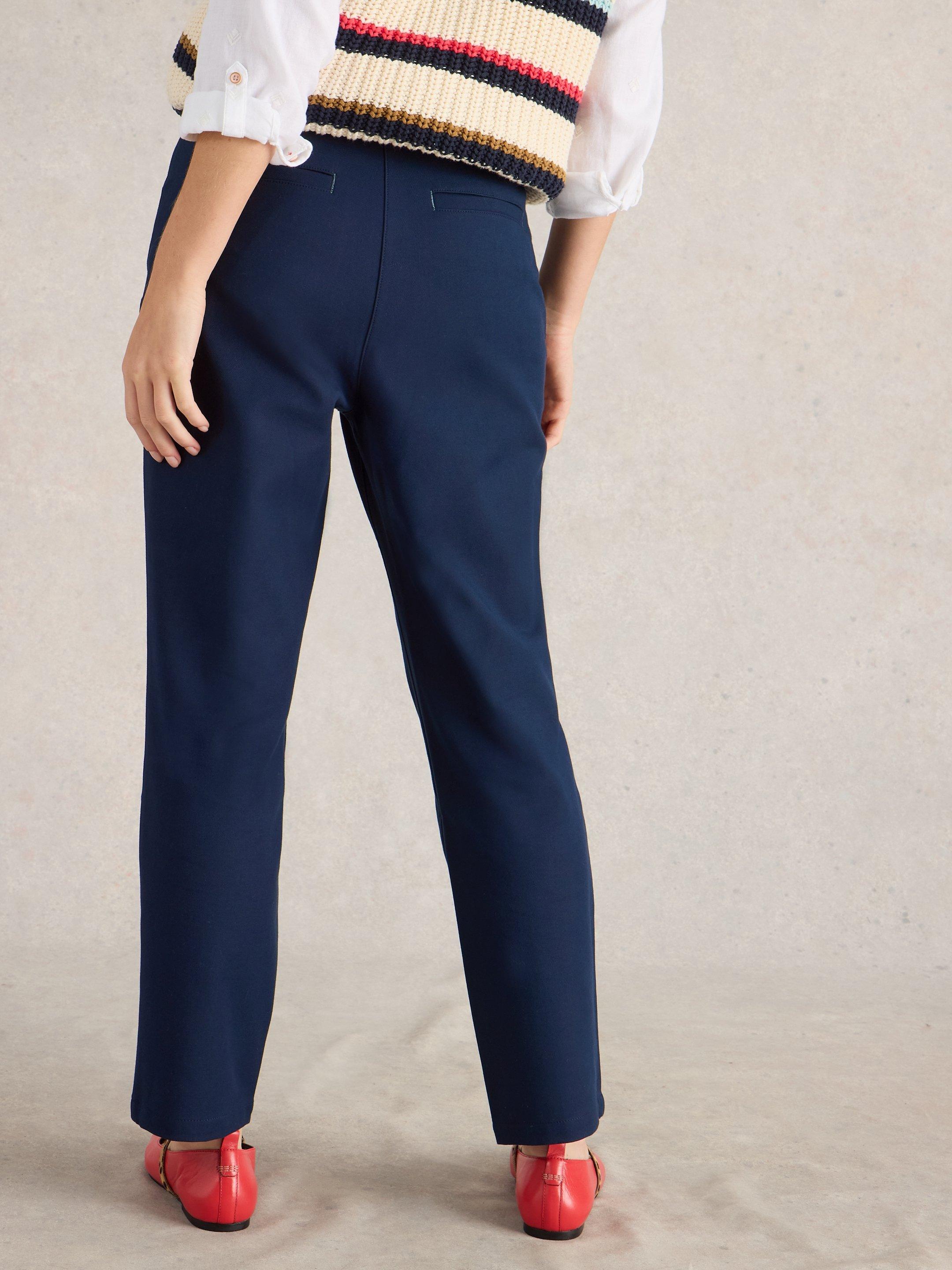 Womens navy best sale blue stretch trousers