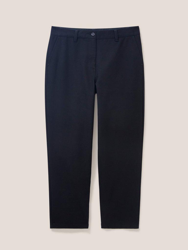 Savannah Stretch Trousers in PURE BLK - FLAT FRONT