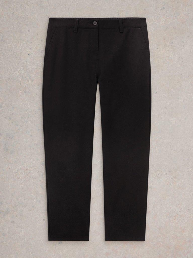 Savannah Stretch Trousers in PURE BLK - FLAT FRONT