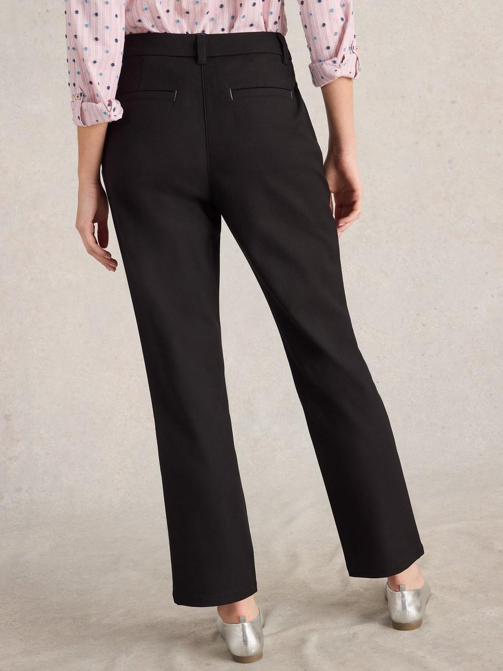 Savannah Stretch Trousers in PURE BLK - MODEL BACK