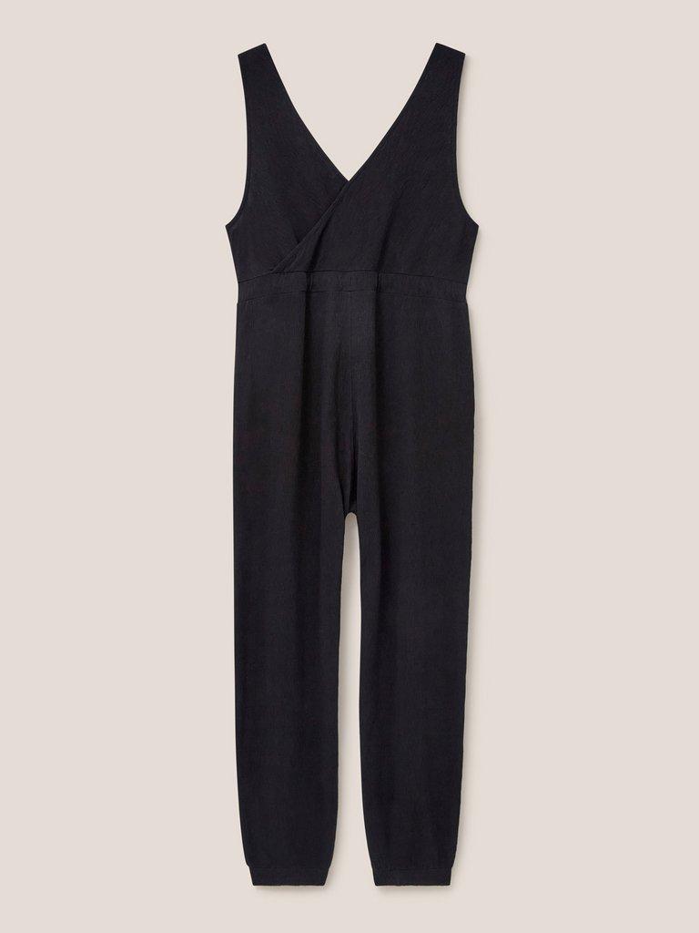 Lainey Jersey Jumpsuit in PURE BLK - FLAT BACK