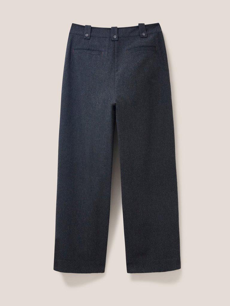 Belle Tweedy Wide Leg Trousers in GREY MLT - FLAT BACK