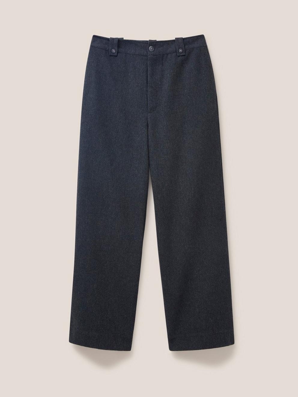 Belle Tweedy Wide Leg Trousers in GREY MLT - FLAT FRONT