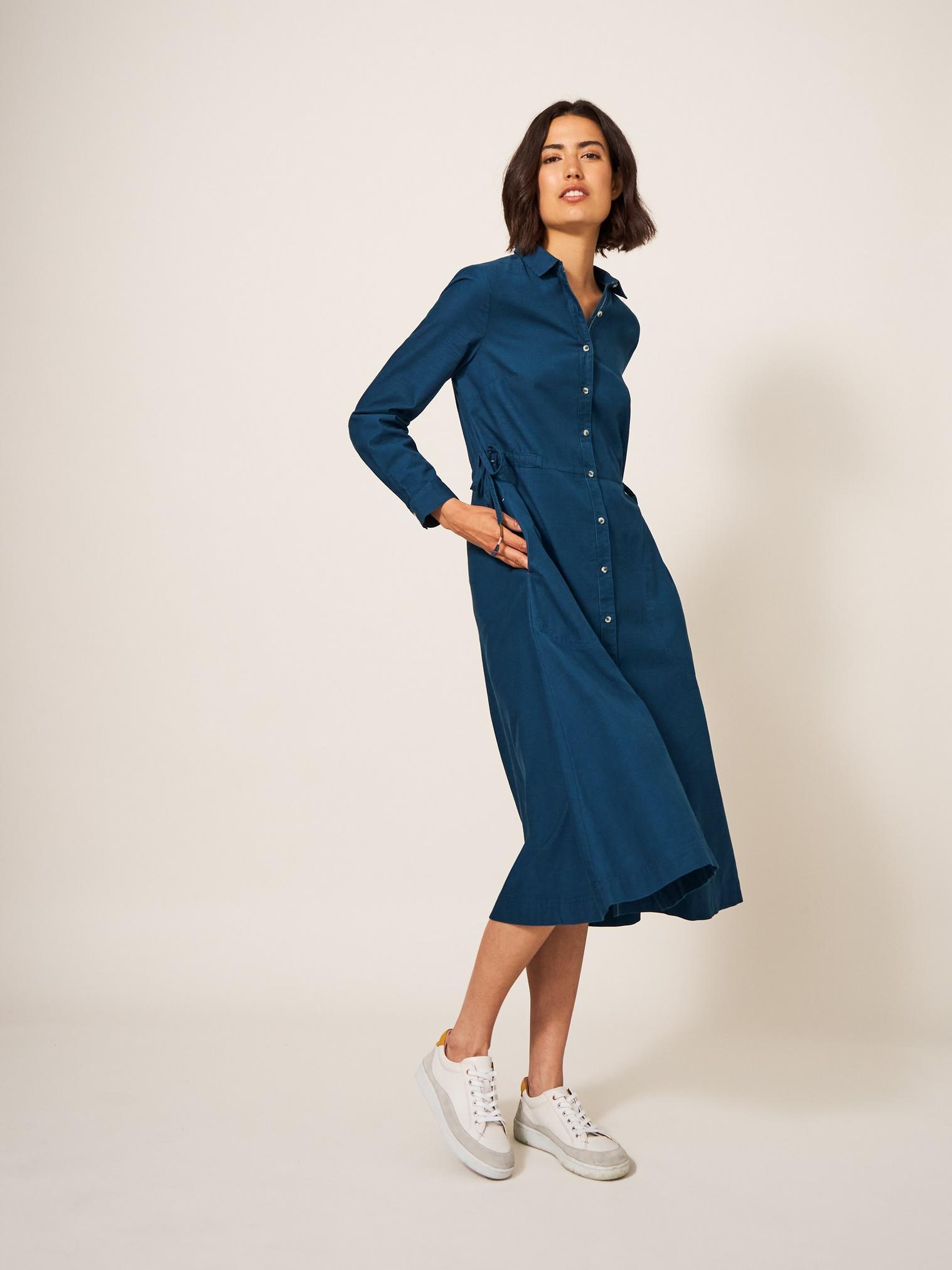 Shirt dress clearance long sleeve midi