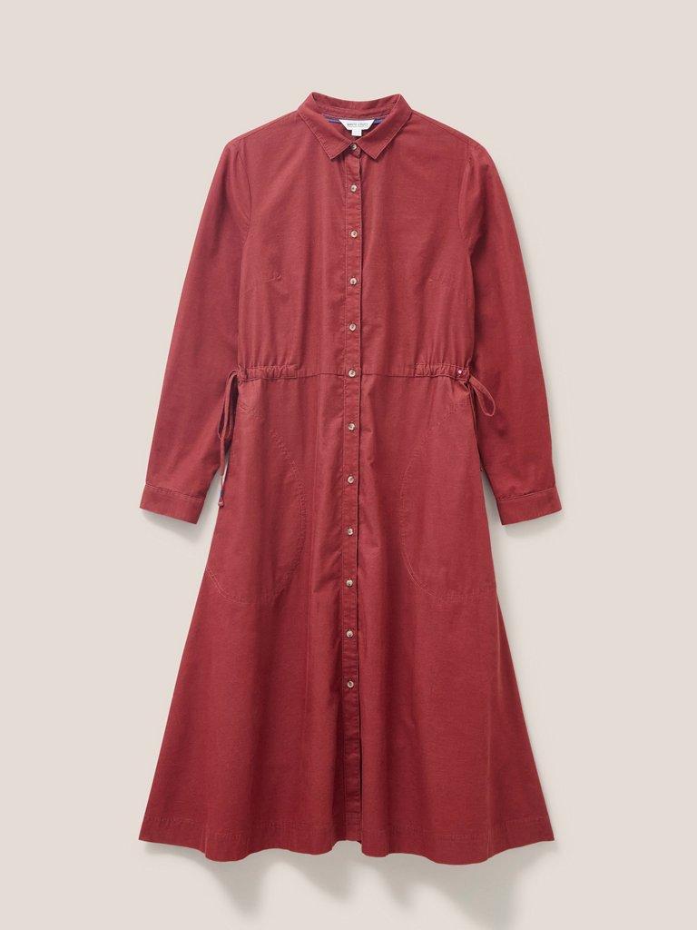 Jade Cord Shirt Midi Dress in MID PLUM | White Stuff