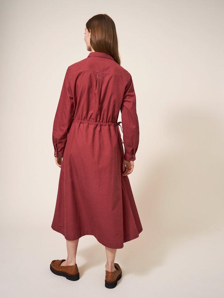 Jade Cord Shirt Midi Dress in MID PLUM | White Stuff