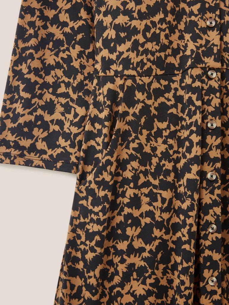 Rua Printed Midi Dress in BLK MLT - FLAT DETAIL