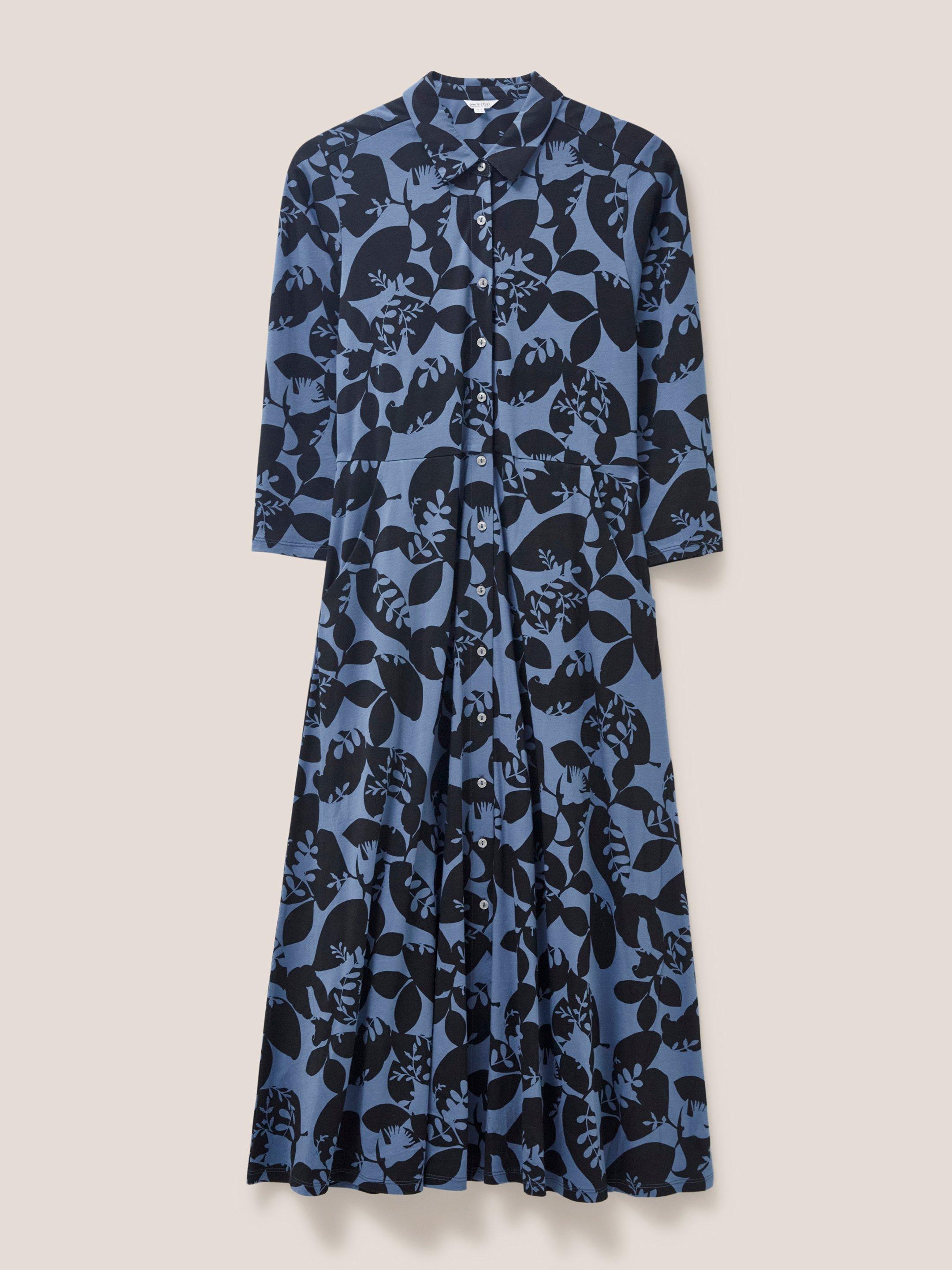 Rua Printed Midi Dress in BLUE PR - FLAT FRONT