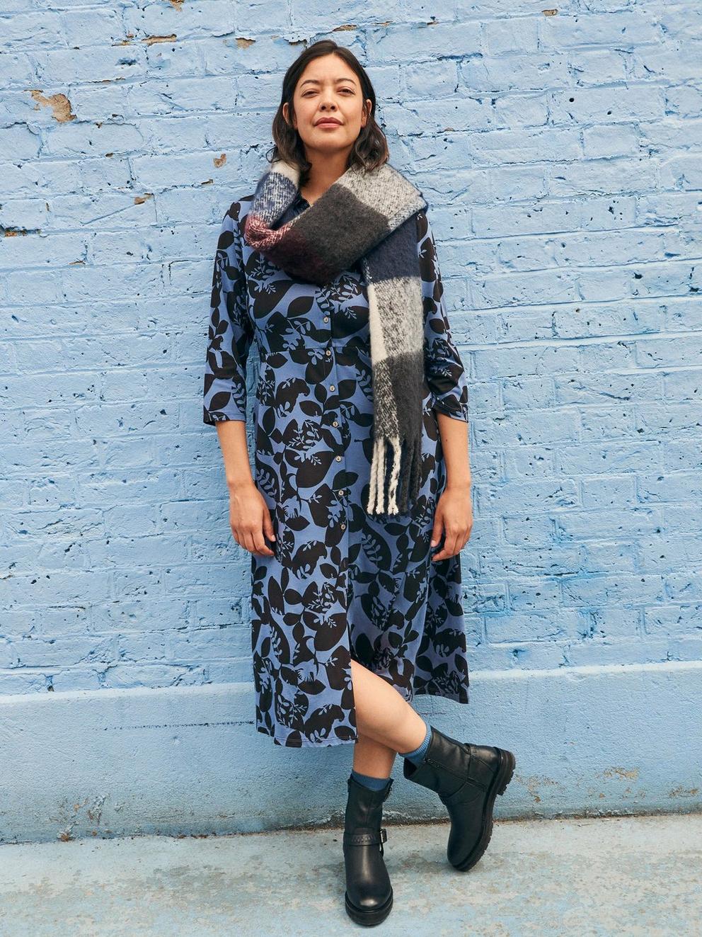 Rua Printed Midi Dress in BLUE PR - MIXED
