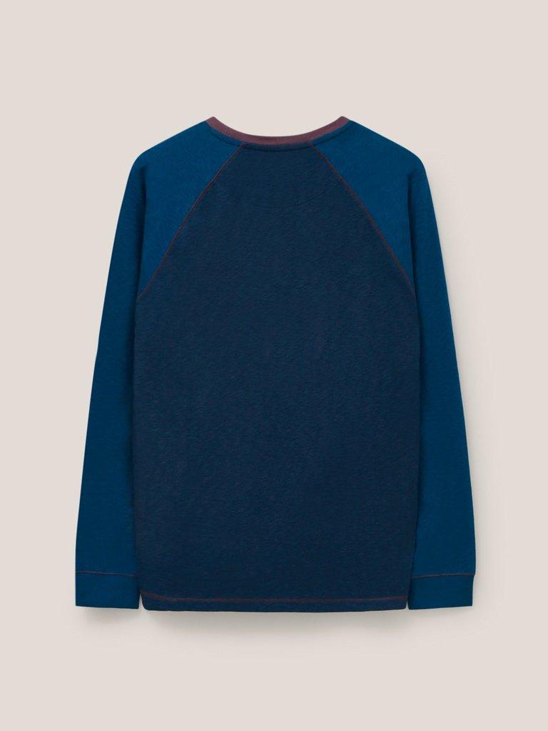 Robbie Raglan LS Tshirt in FR NAVY - FLAT BACK