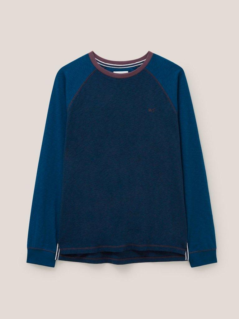 Robbie Raglan LS Tshirt in FR NAVY - FLAT FRONT