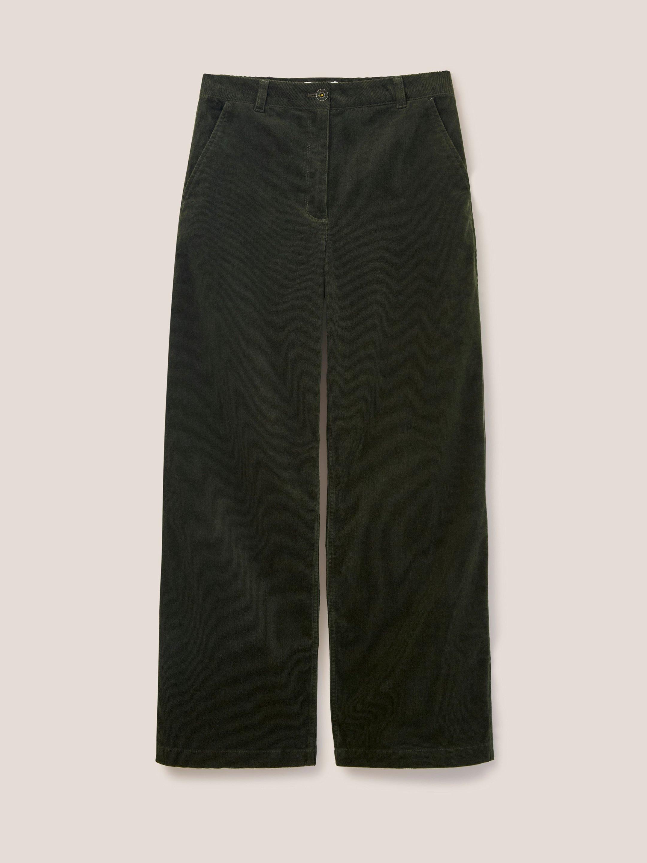 Green wide leg corduroy hot sale trousers