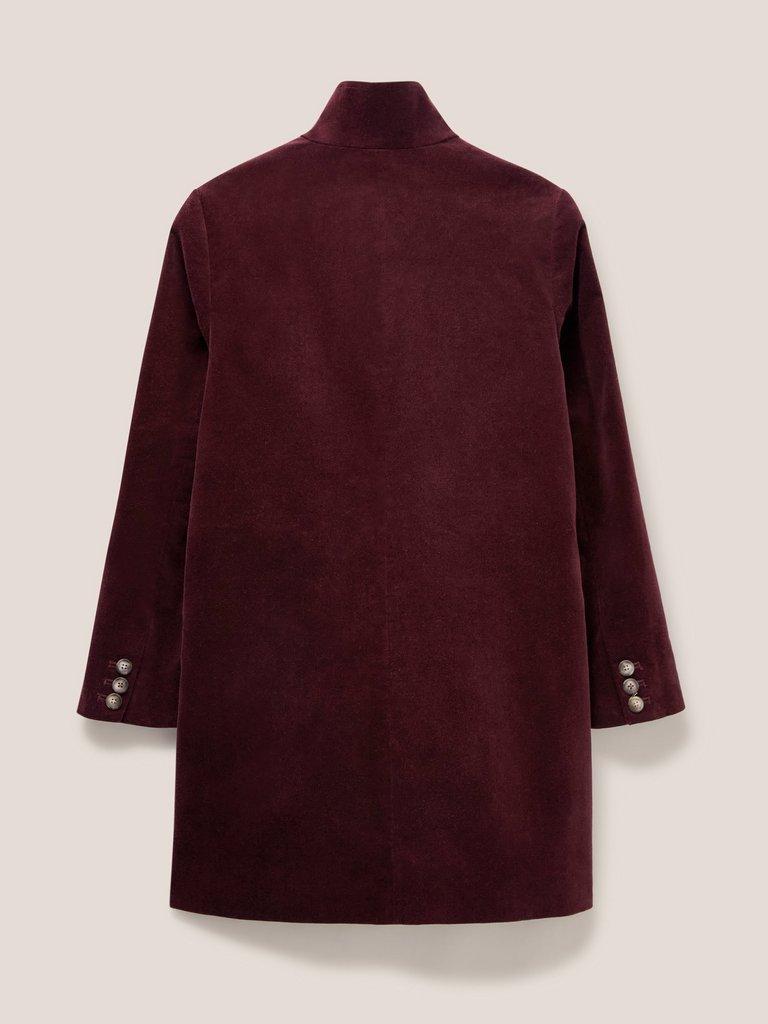 Karla Smart Velvet Coat in DK PLUM | White Stuff