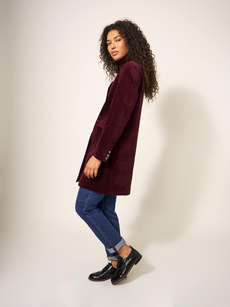 Longline hot sale velvet coat