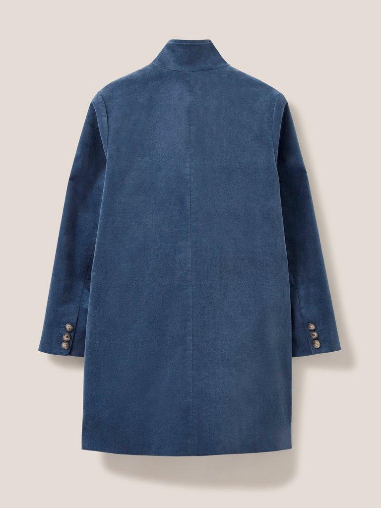 Karla Smart Velvet Coat in DUS BLUE - FLAT BACK