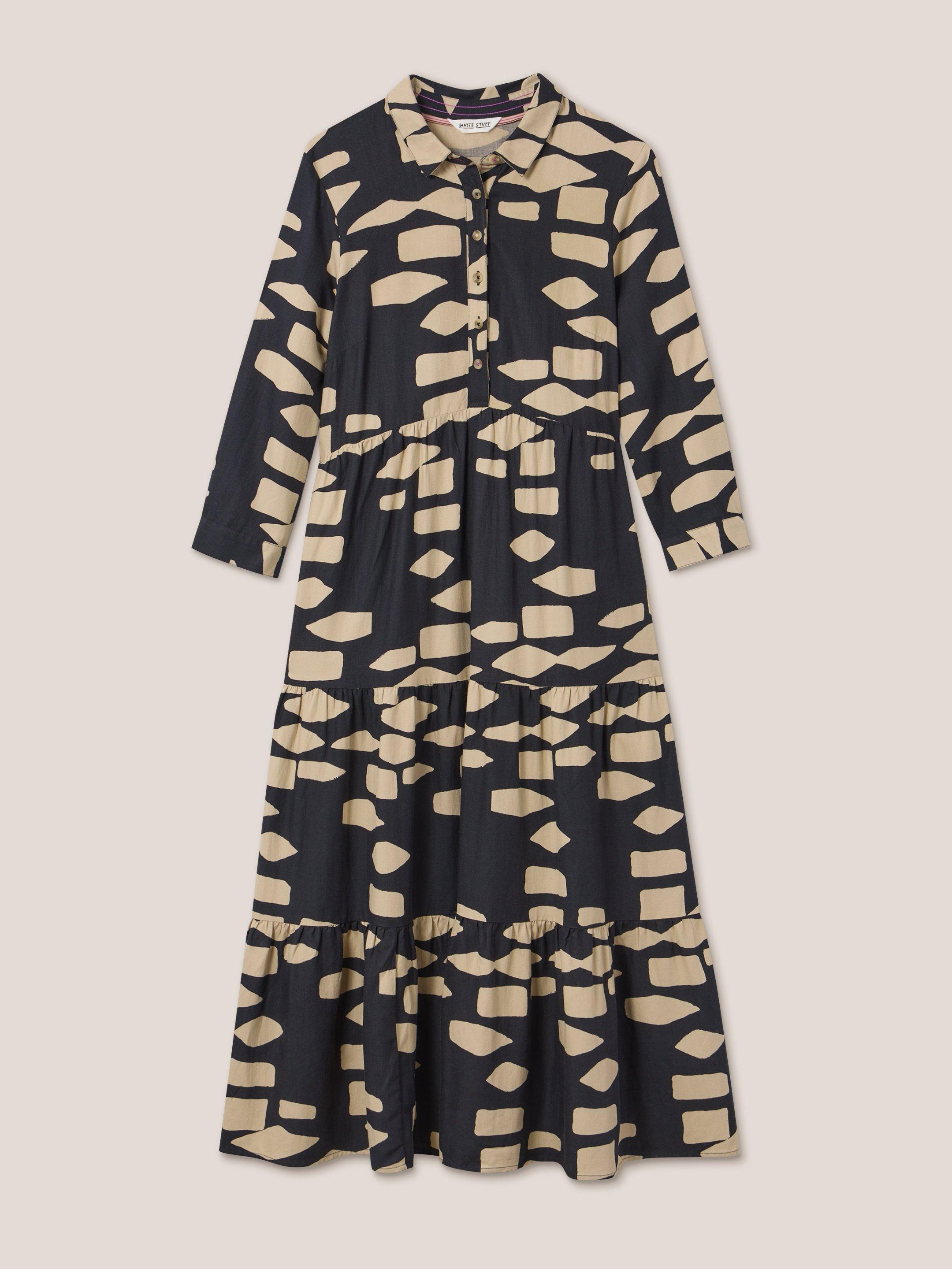 Maya Navy Handwoven Striped Shirt Dress main image 0
