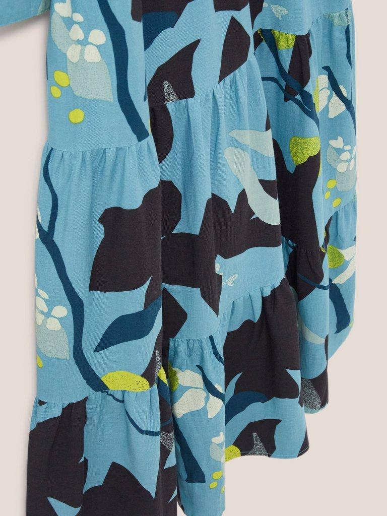 Maya Tiered Shirt Dress in TEAL MLT - FLAT DETAIL