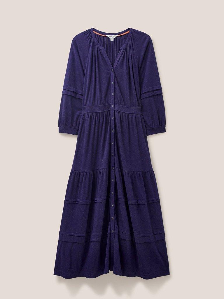 Hallie Soft Jersey Midi Dress in NAVY MULTI - FLAT FRONT