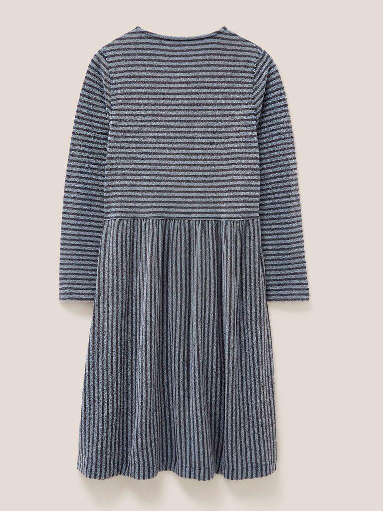 Marsia Stripe Jersey Dress in NAVY MULTI - FLAT BACK