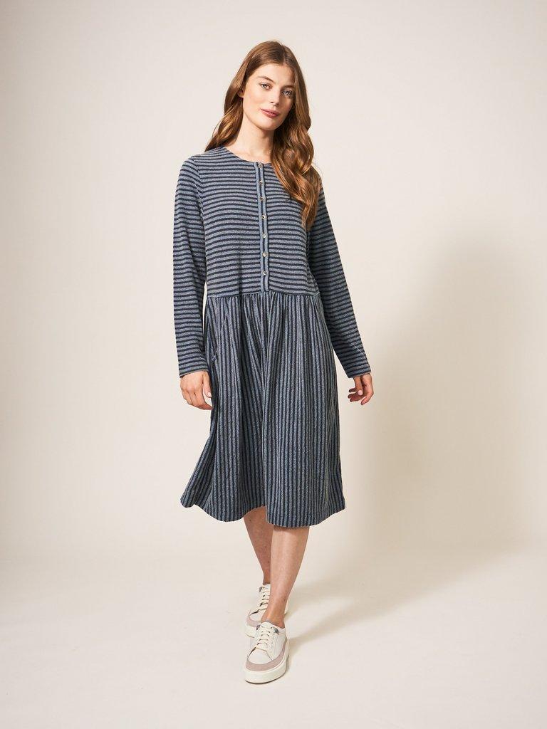 Marsia Stripe Jersey Dress in NAVY MULTI | White Stuff