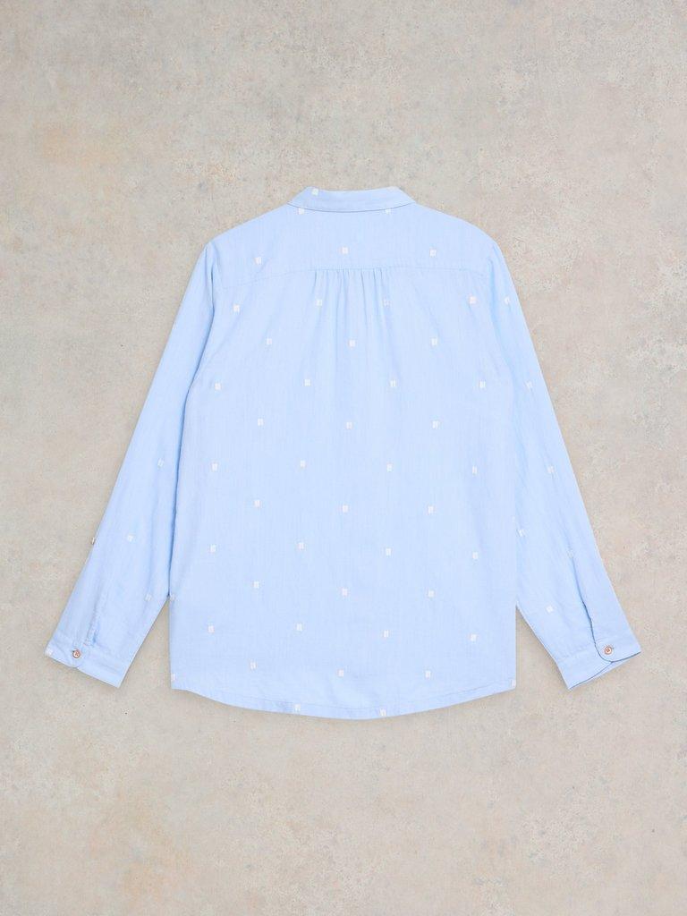 Sophie Organic Cotton Shirt in BLUE MLT - FLAT BACK