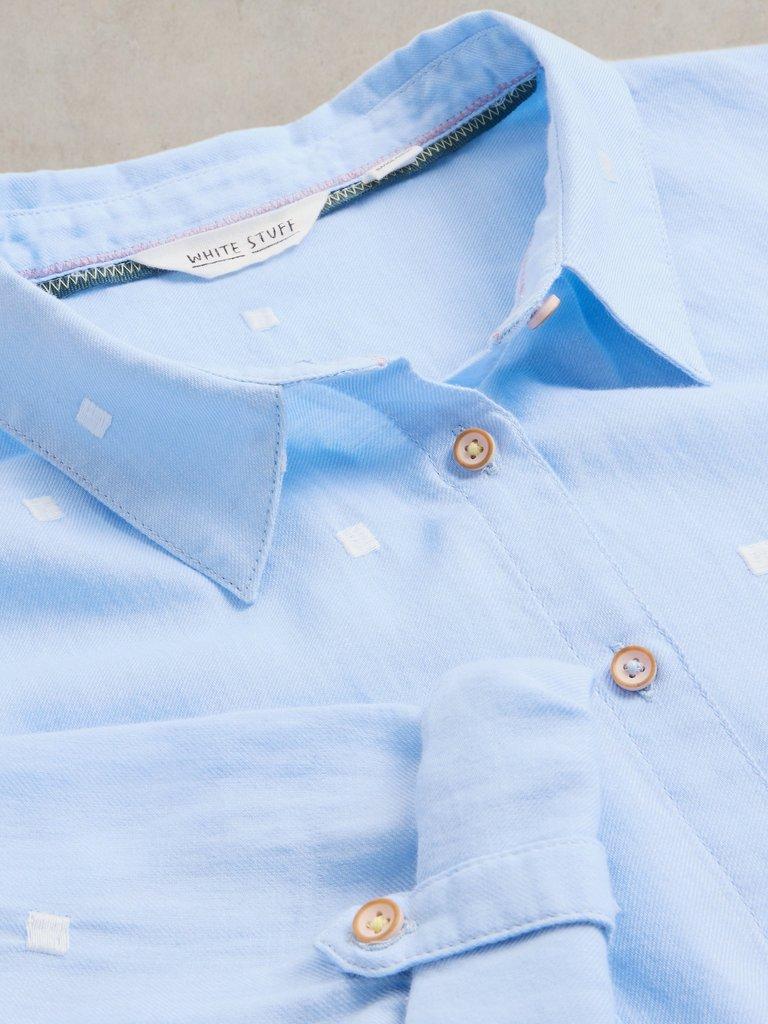 Sophie Organic Cotton Shirt in BLUE MLT - FLAT DETAIL