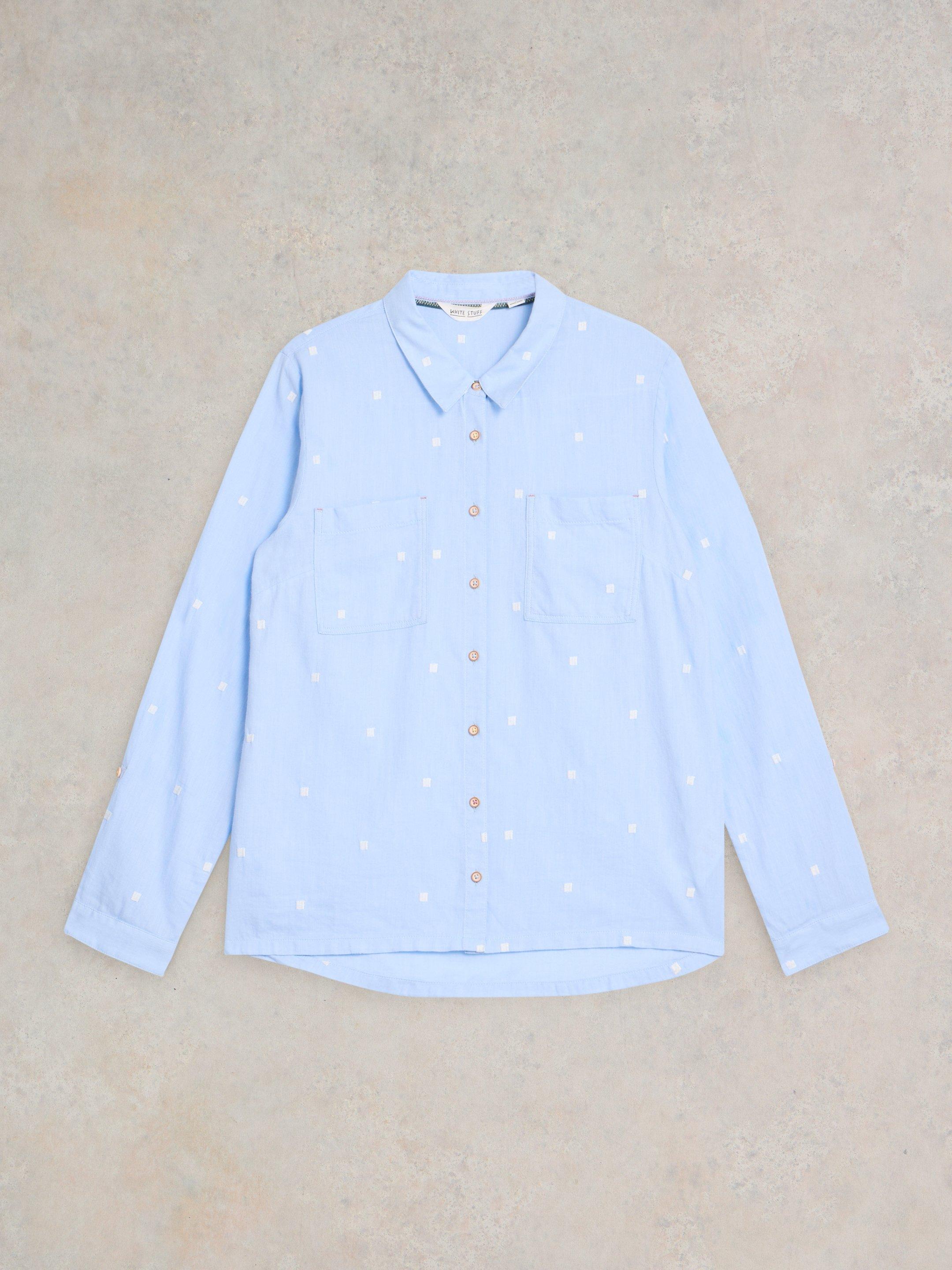 Sophie Organic Cotton Shirt in BLUE MLT - FLAT FRONT