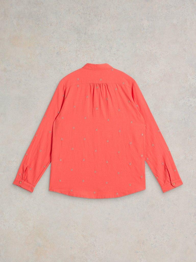 Sophie Organic Cotton Shirt in BRT PINK - FLAT BACK