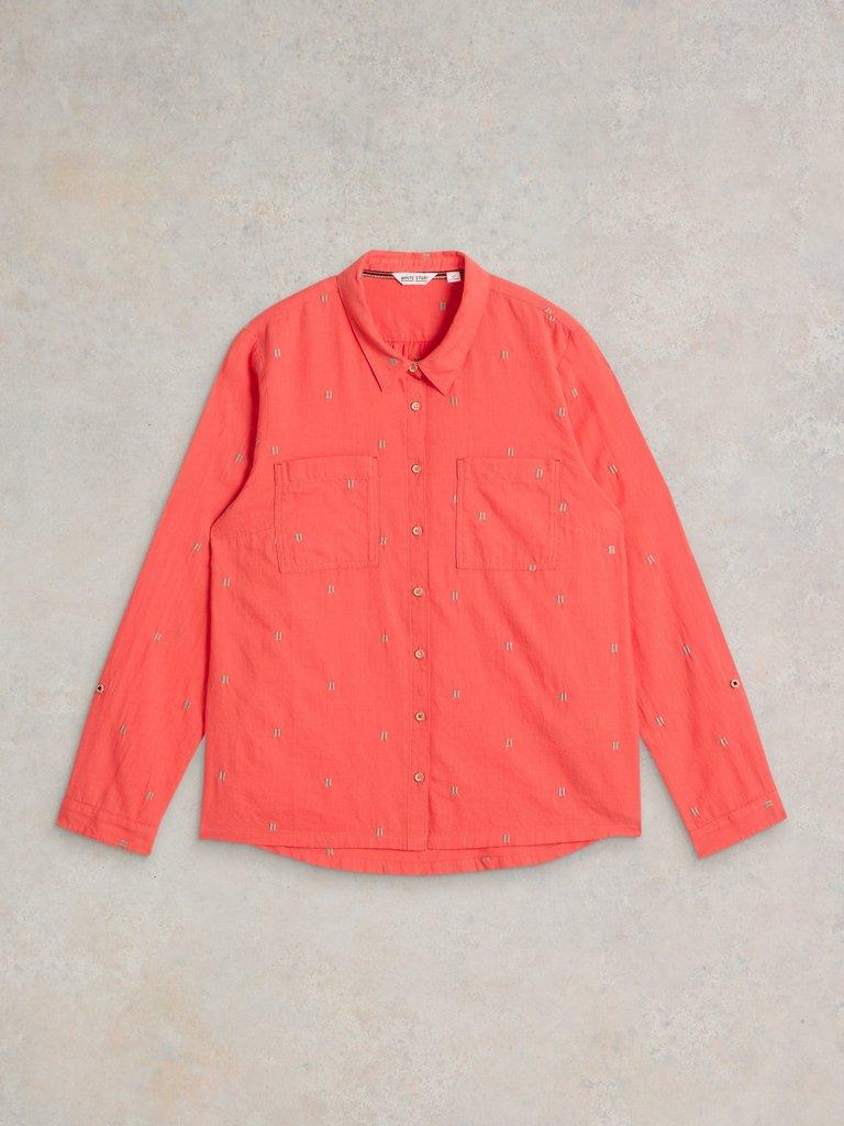 Sophie Organic Cotton Shirt in BRT PINK - FLAT FRONT