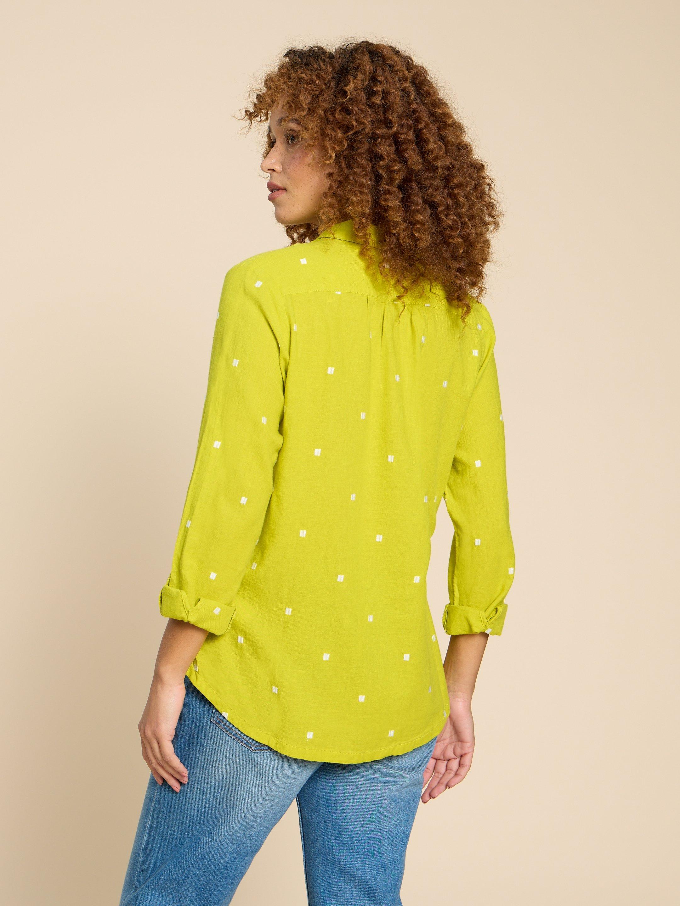 Sophie Organic Cotton Shirt in CHART MLT - MODEL BACK