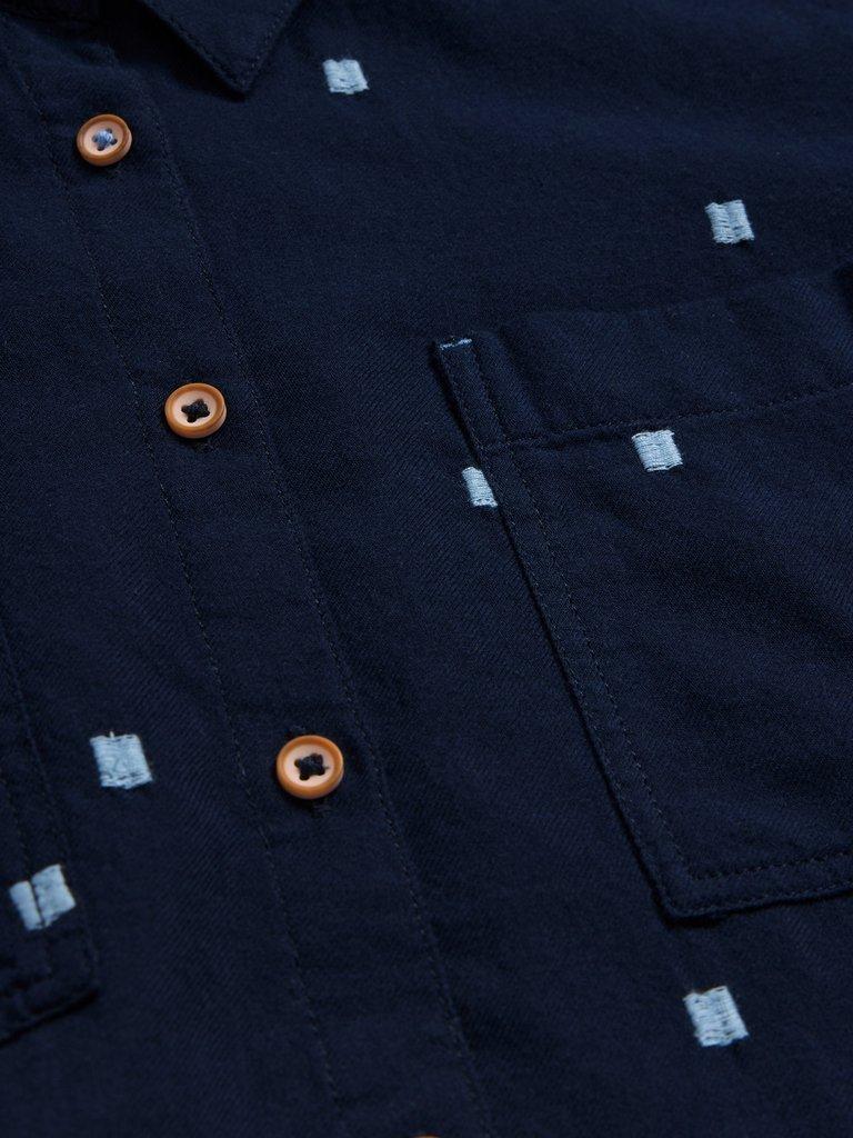Sophie Organic Cotton Shirt in DARK NAVY - FLAT DETAIL